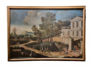 Dipinto olio su tela di paesaggio